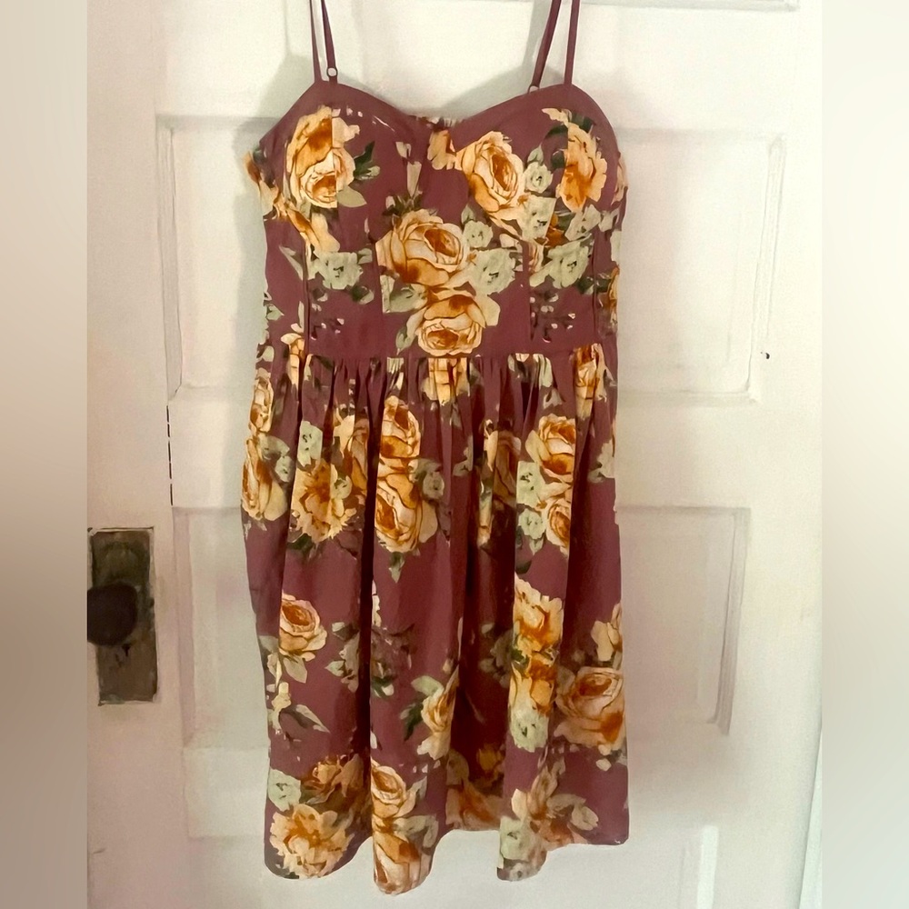 Band of Gypsies Floral Spaghetti Strap Mini Dress (M)